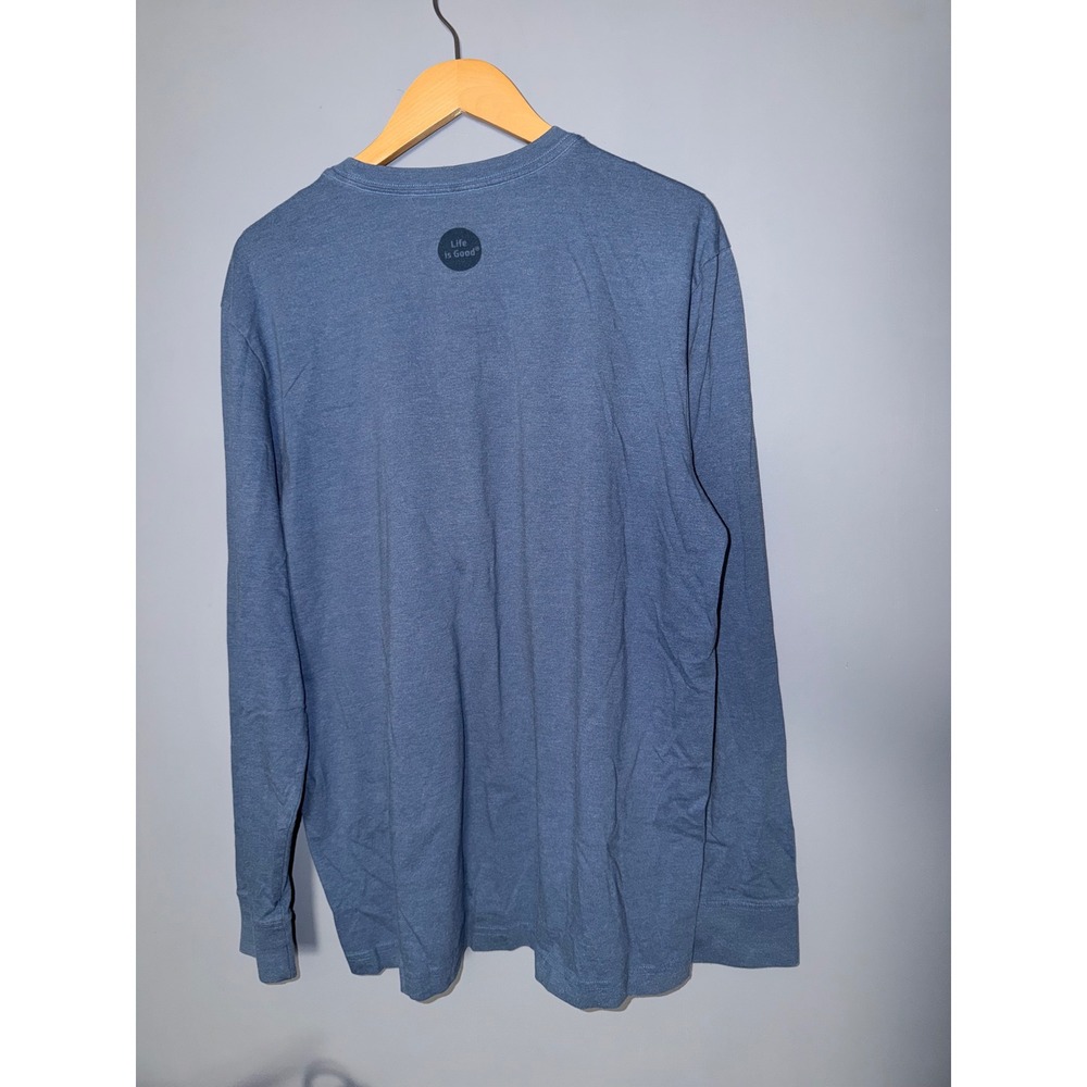 Life is‎ Good Mens Crusher Tee Long Sleeve Christmas Jeep Graphic Blue Large L - Picture 3 of 5